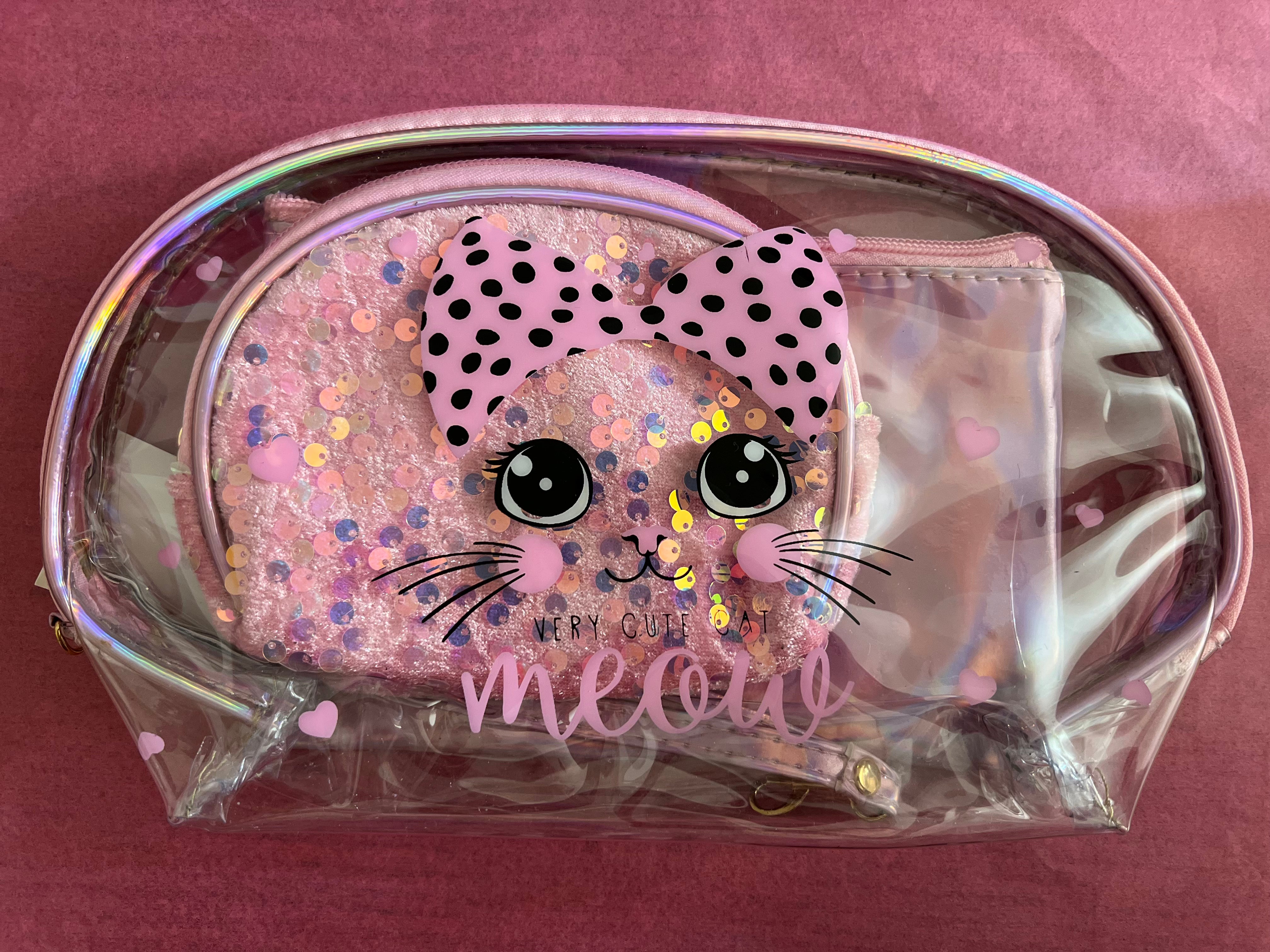 Kitty Trio Cosmetic Bag Set