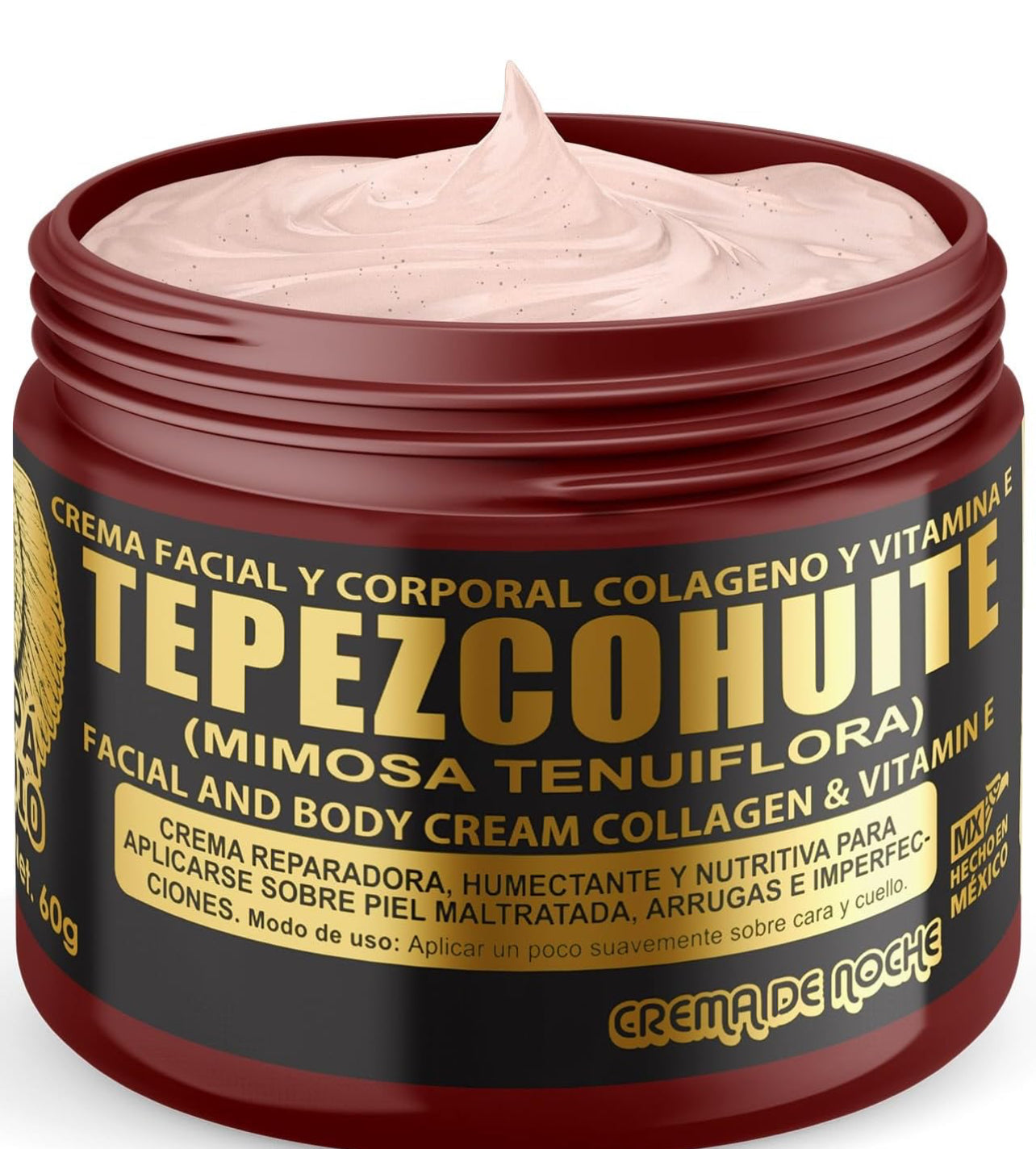 Tepezcohuite Facial/Body Cream with Collagen and Vitamin E (Night Cream)